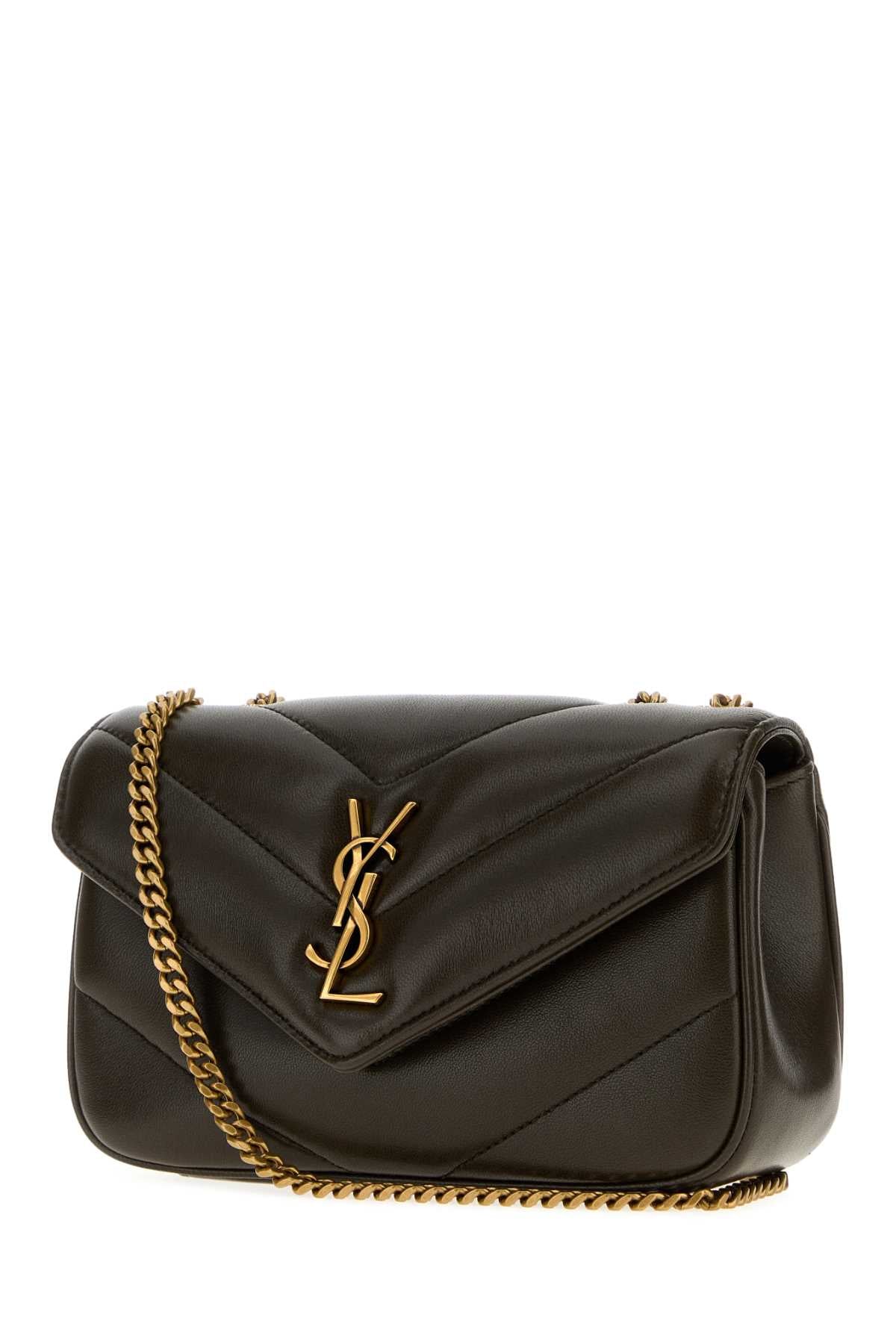 Saint Laurent Women Mud Leather Mini Loulou Shoulder Bag SAINT LAURENT