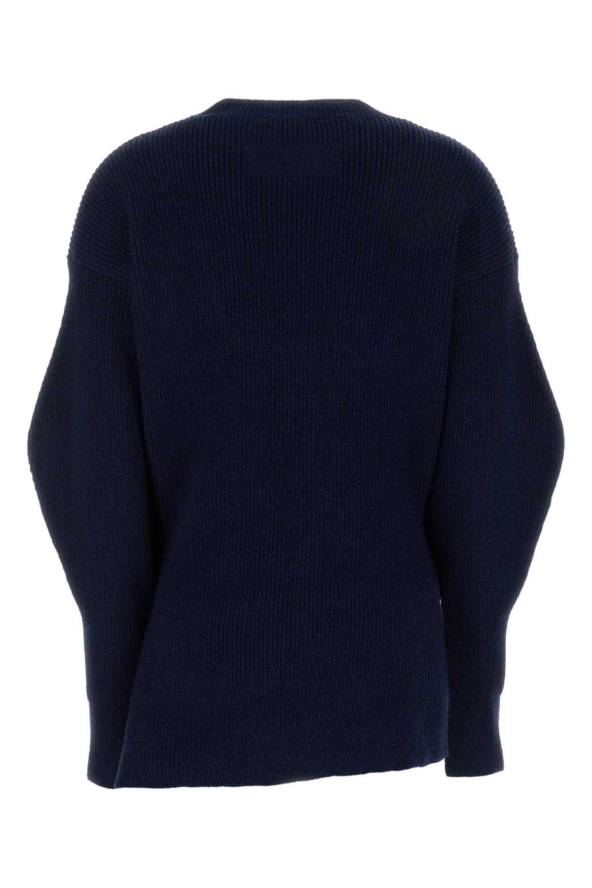 Givenchy Women Melange Blue Stretch Wool Blend Sweater GIVENCHY