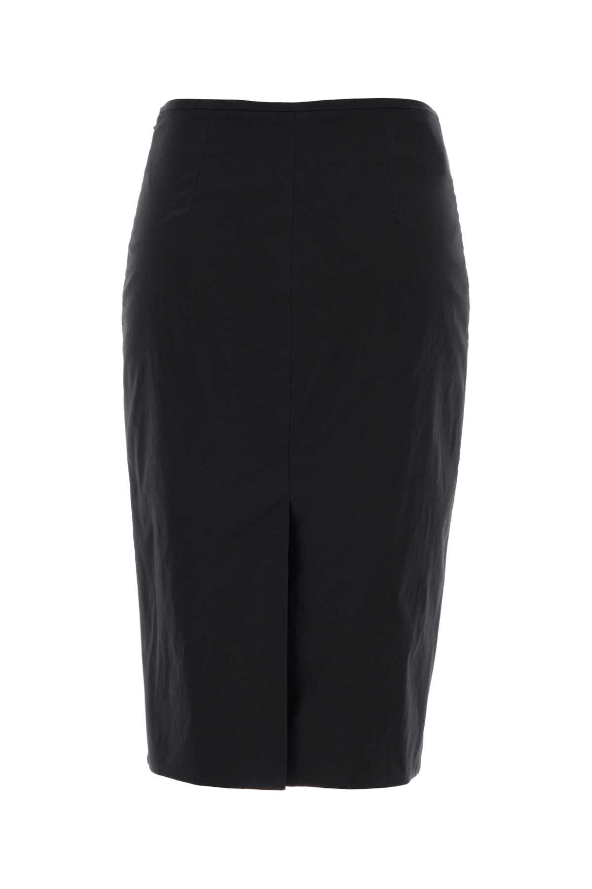 Miu Miu Women Black Stretch Poplin Skirt MIU MIU