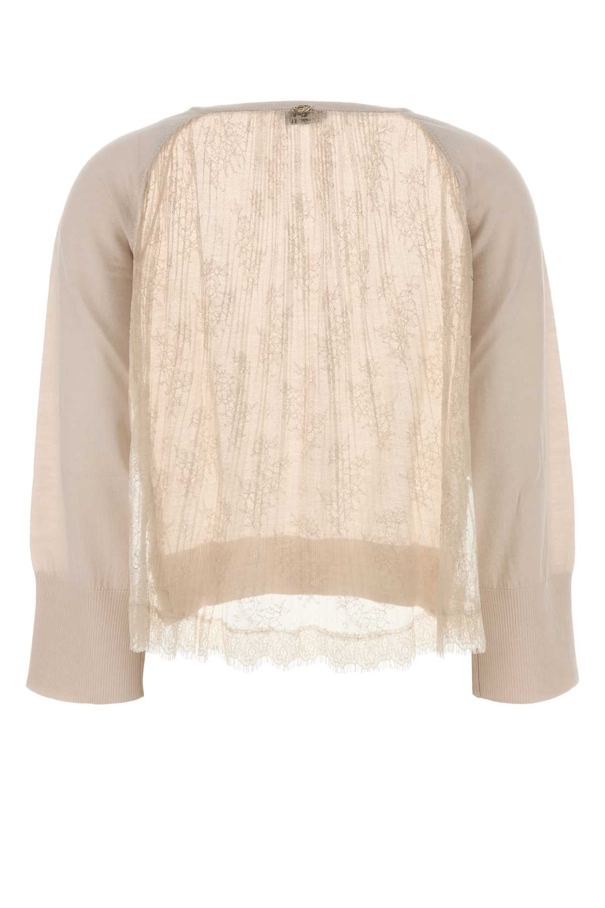 Blumarine Women Sand Wool Sweater BLUMARINE