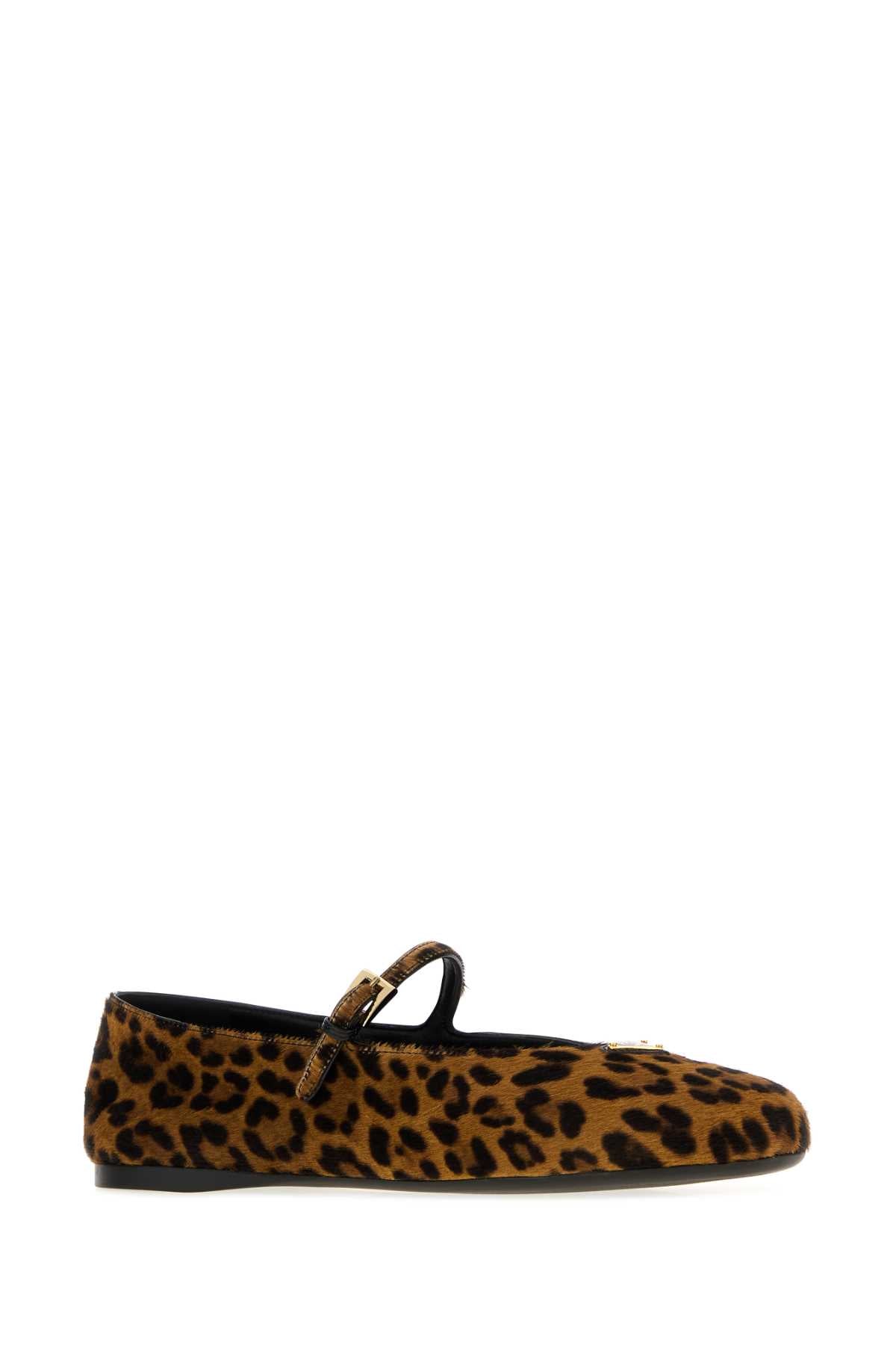 Prada Women Printed Calf Hair Ballerinas PRADA