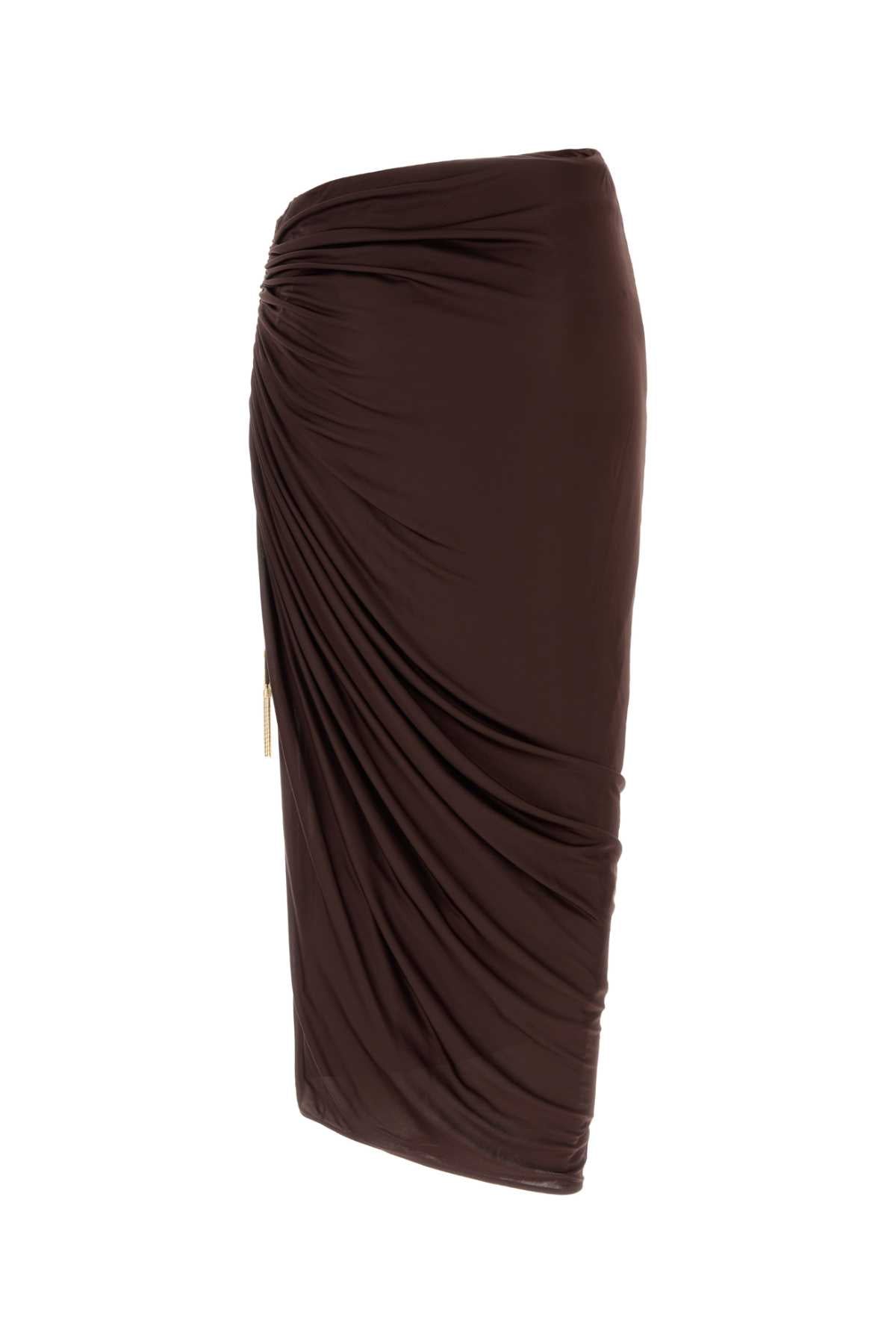 Balmain Women Brown Jersey Skirt BALMAIN
