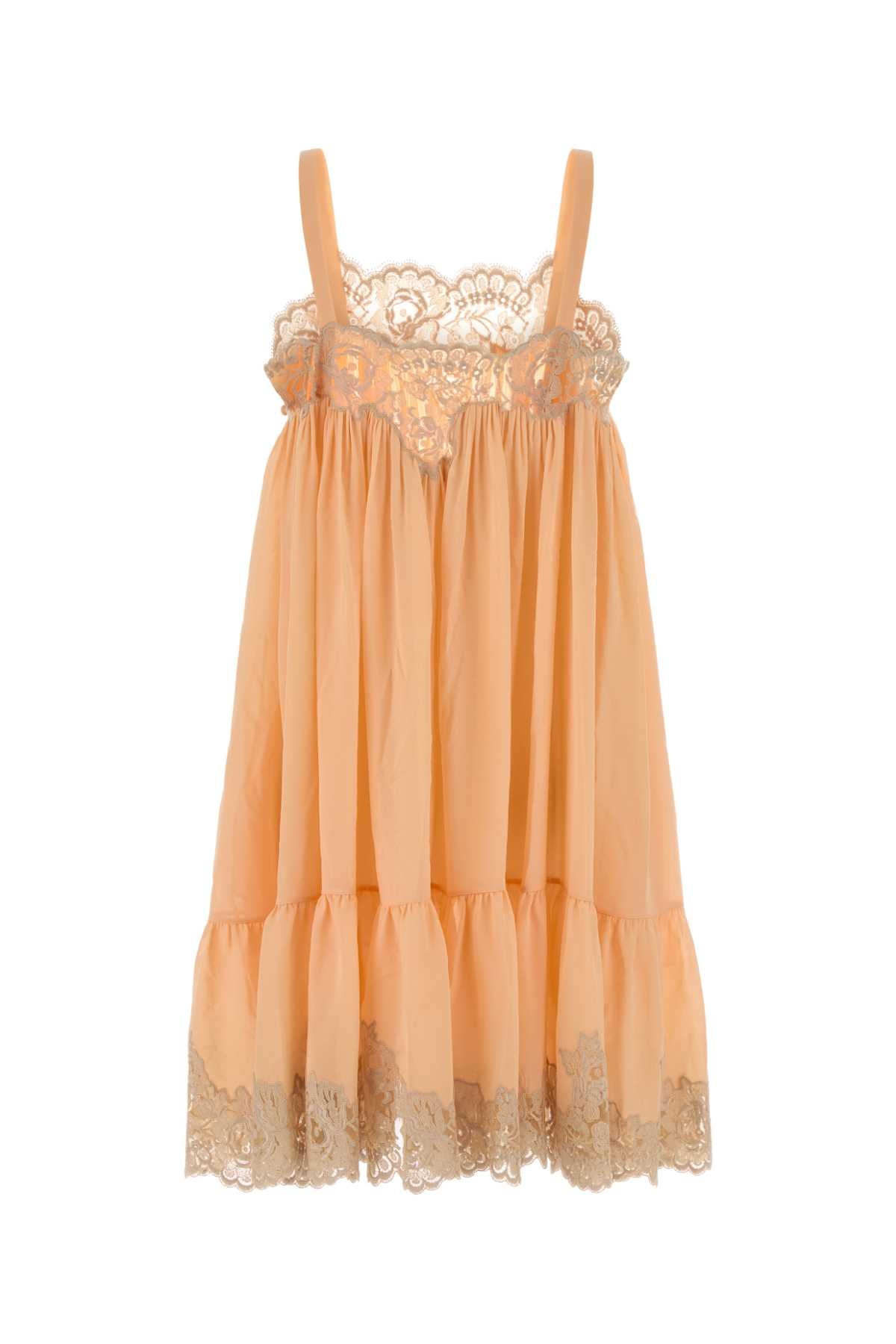 Chloe Women Pastel Orange Georgette Dress CHLOE