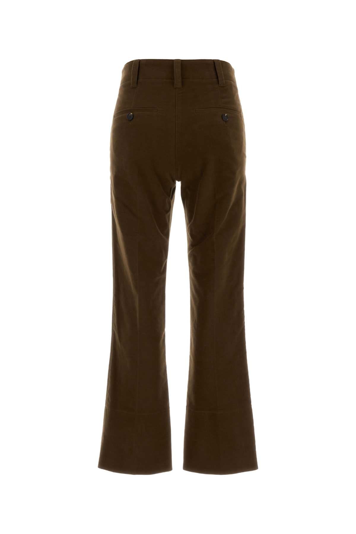Brunello Cucinelli Women Brown Stretch Cotton Cigarette Pant BRUNELLO CUCINELLI