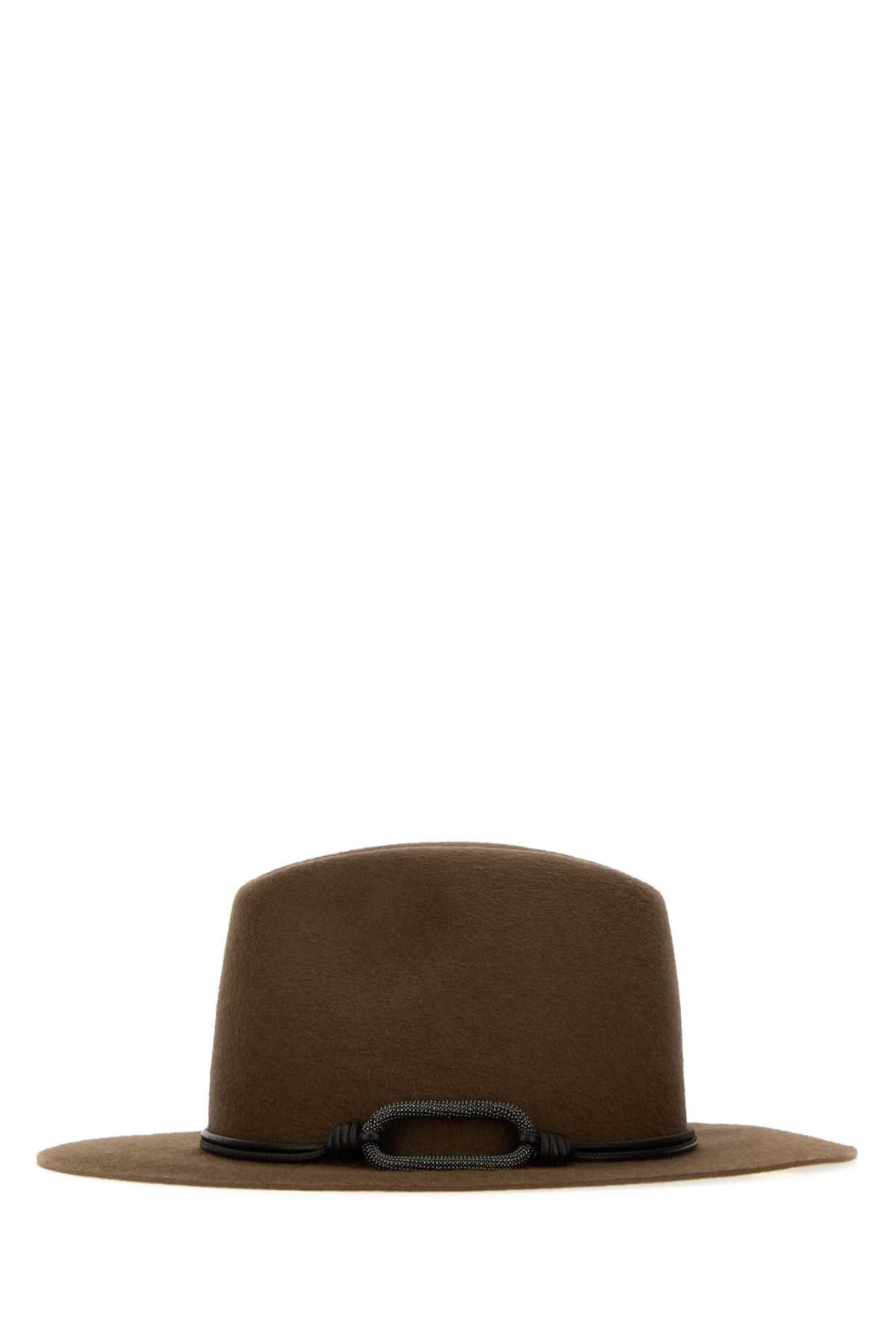 Brunello Cucinelli Women Brown Flannel Hat BRUNELLO CUCINELLI
