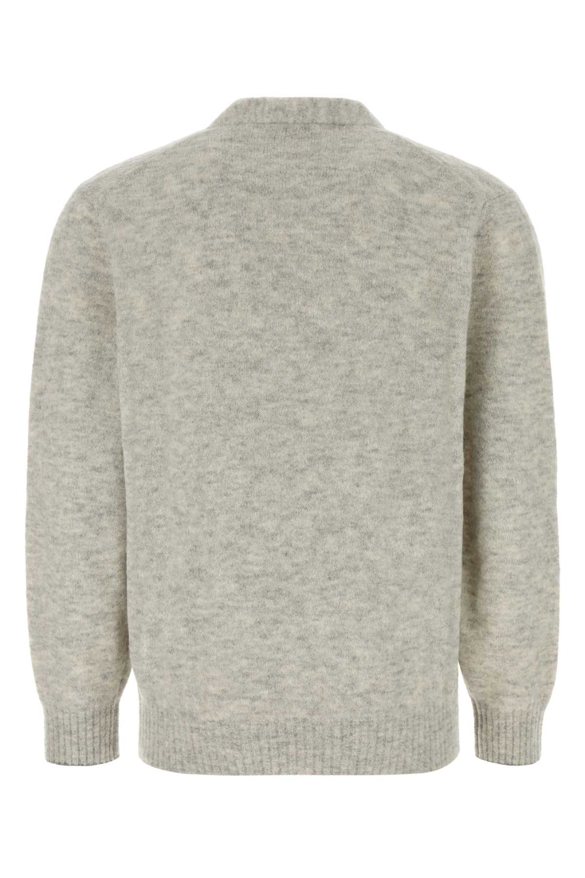 Brunello Cucinelli Men Melange Grey Alpaca Blend Cardigan BRUNELLO CUCINELLI