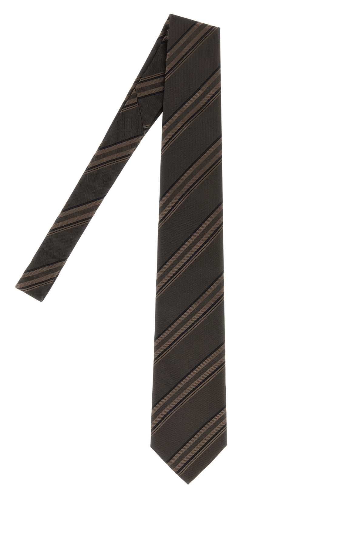 Brunello Cucinelli Men Embroidered Silk Tie BRUNELLO CUCINELLI