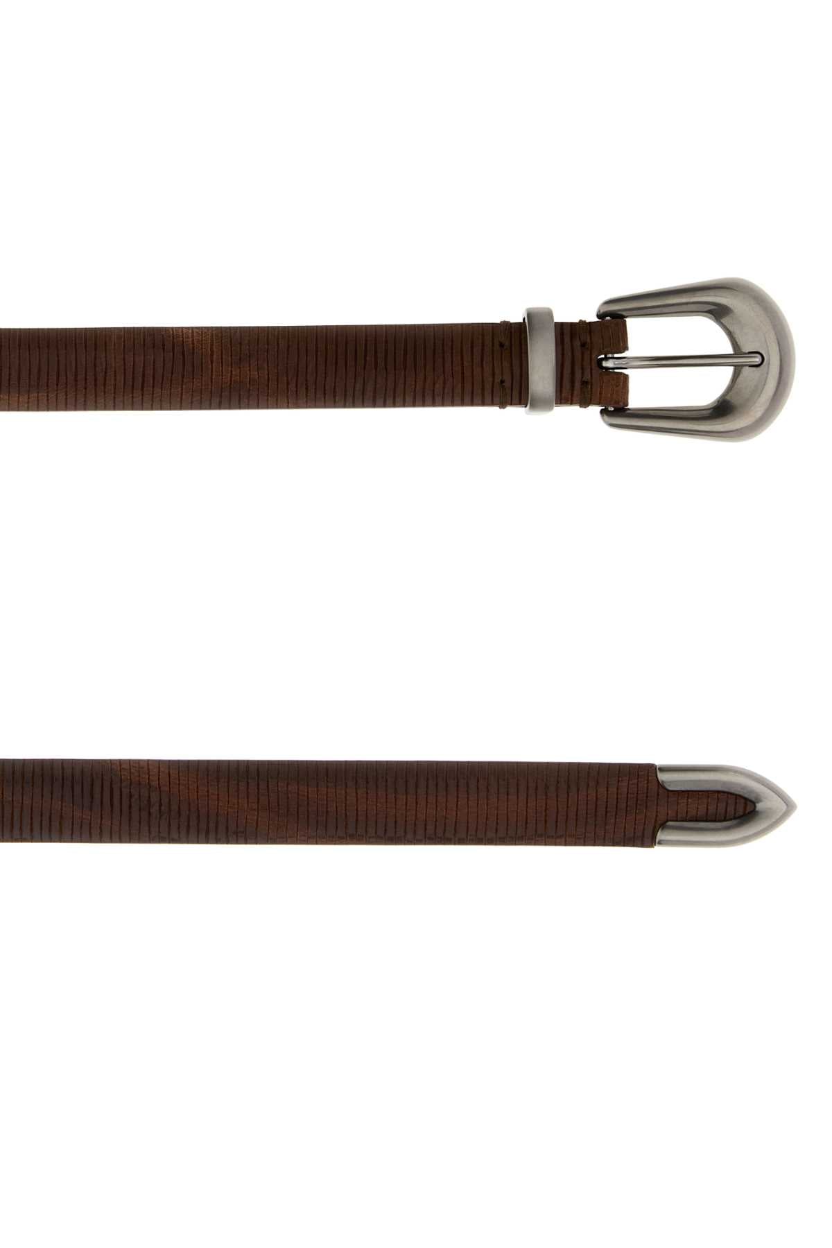 Brunello Cucinelli Women Brown Leather Belt BRUNELLO CUCINELLI
