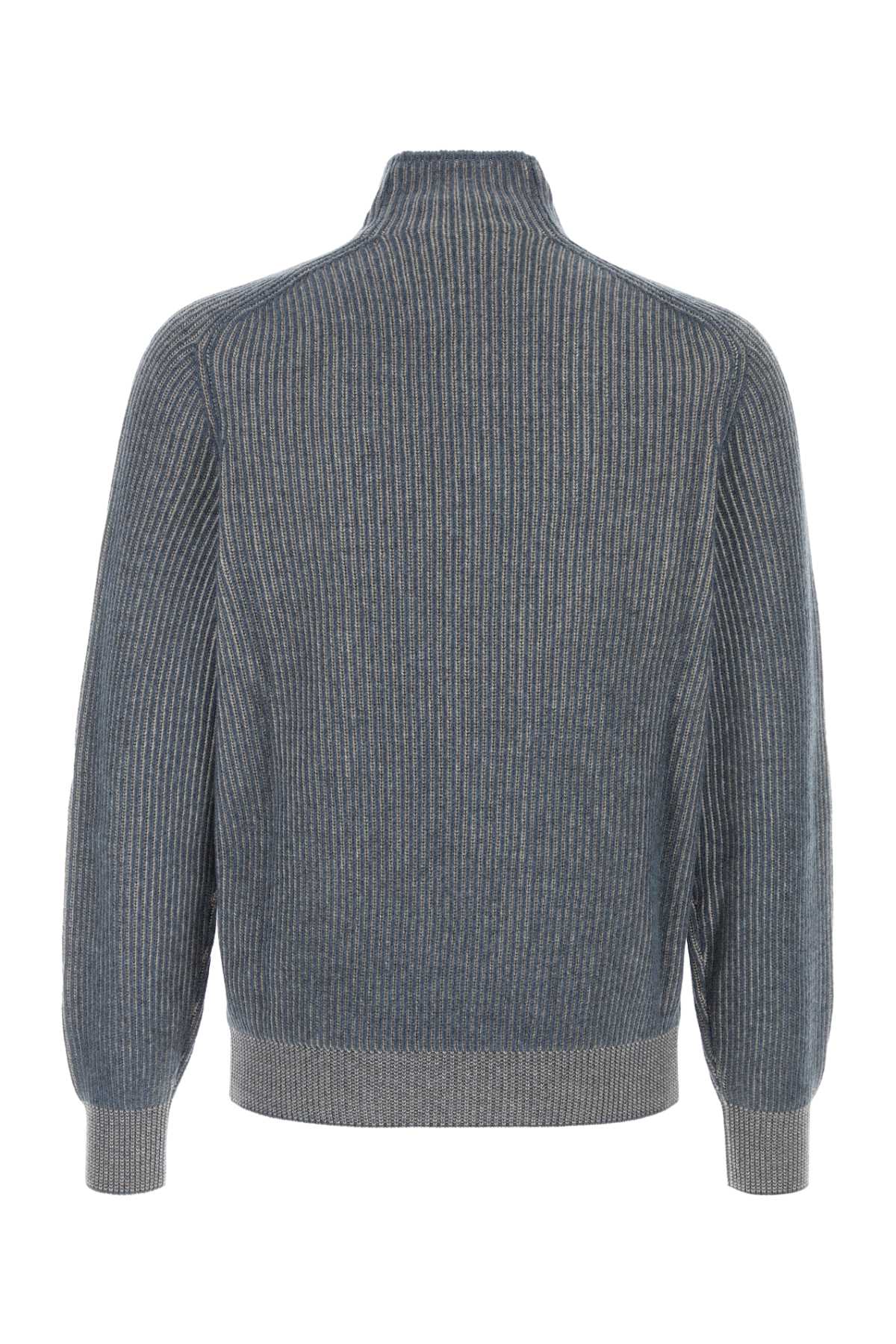Brunello Cucinelli Men Two-Tone Cashmere Sweater BRUNELLO CUCINELLI
