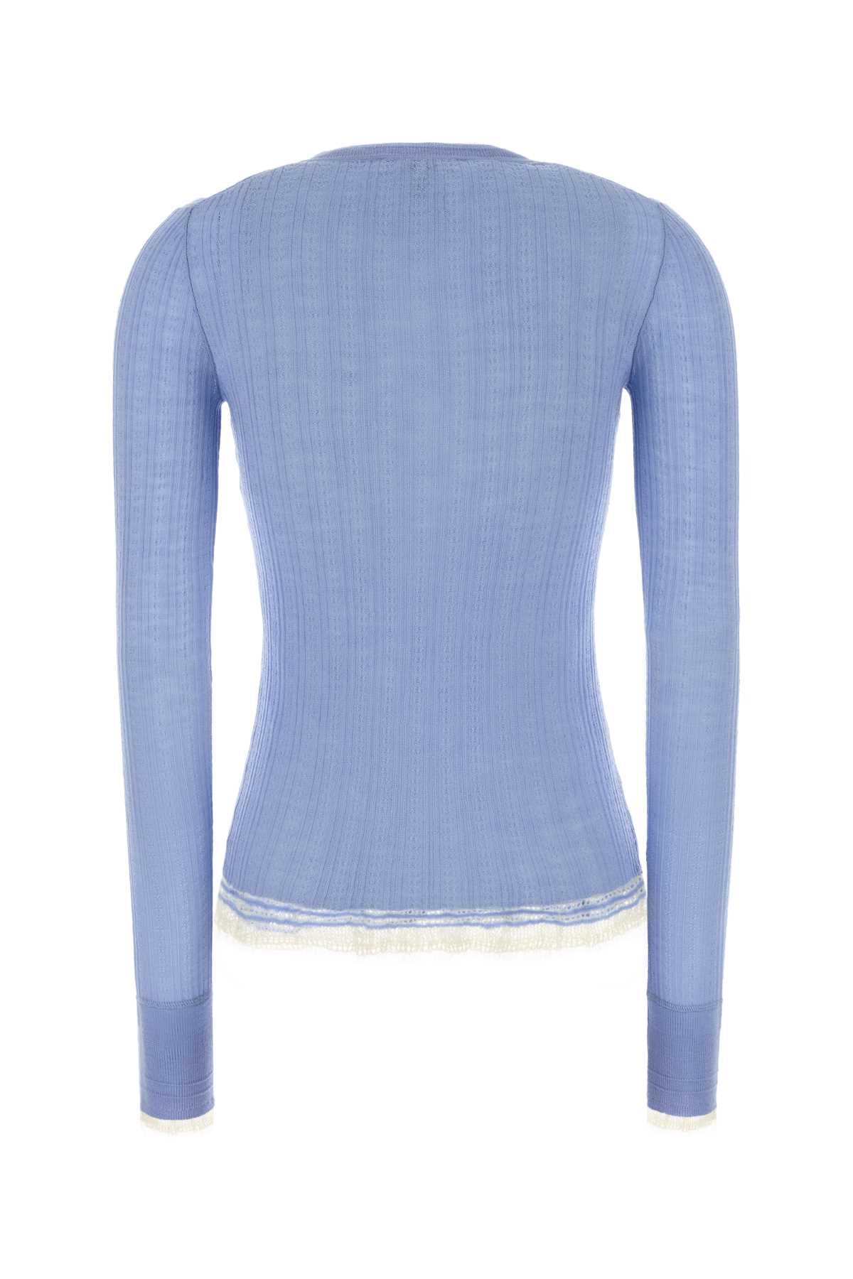 Chloe Women Cerulean Blue Wool Sweater CHLOE