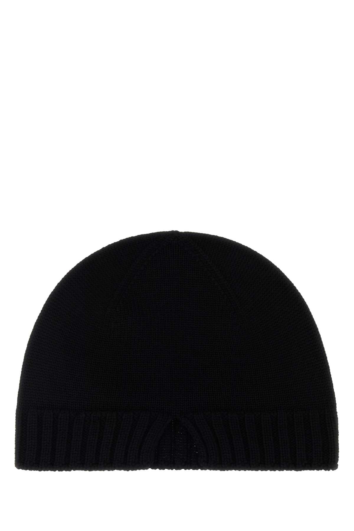 Bottega Veneta Men Black Wool Beanie Hat BOTTEGA VENETA