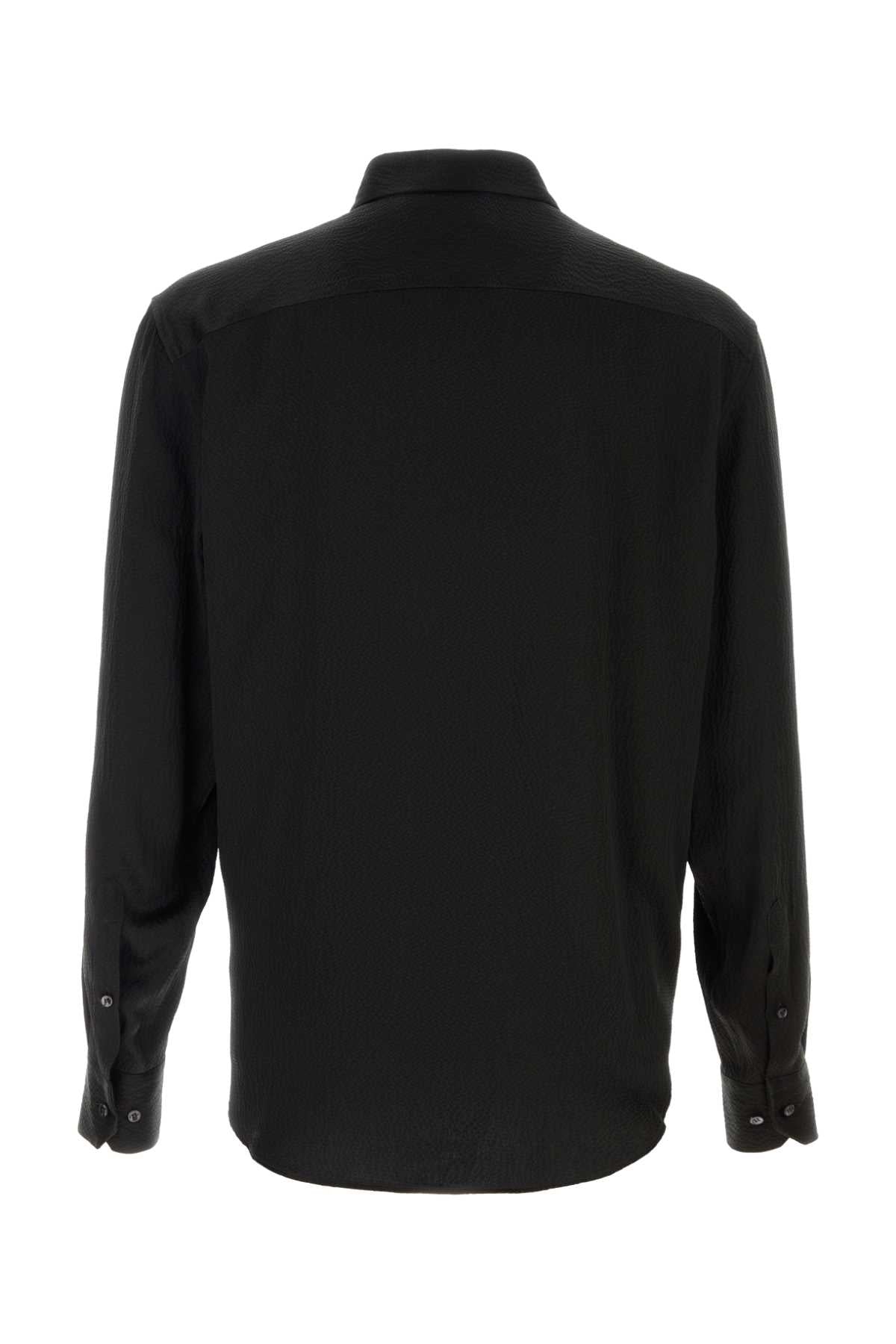 Giorgio Armani Men Black Satin Shirt GIORGIO ARMANI