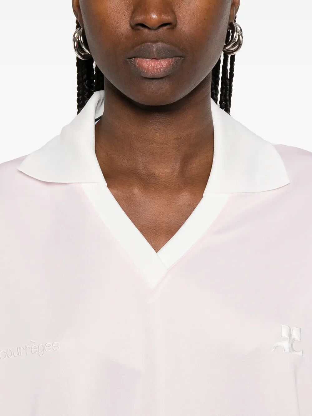 Courreges Women V-Neck Oversized Sports Polo COURREGES