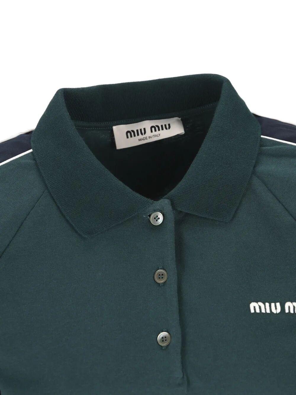 Miu Miu Women Two-Tone Jersey Polo Shirt MIU MIU