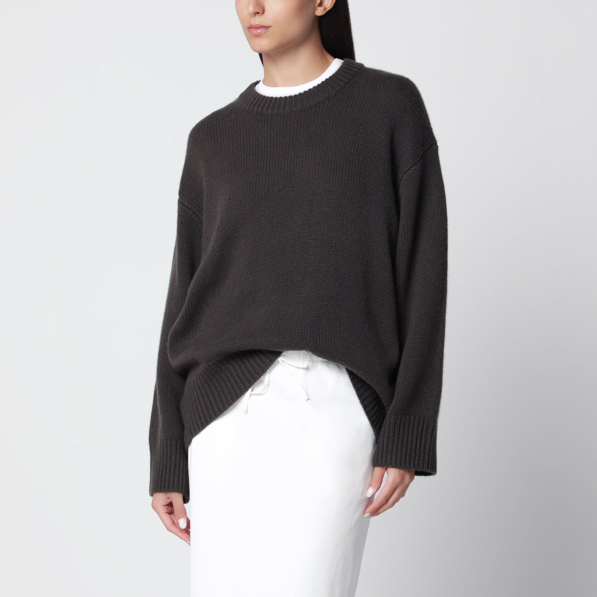 Lisa Yang Crewneck Sweater Noor In Dark Fern Cashmere Women LISA YANG