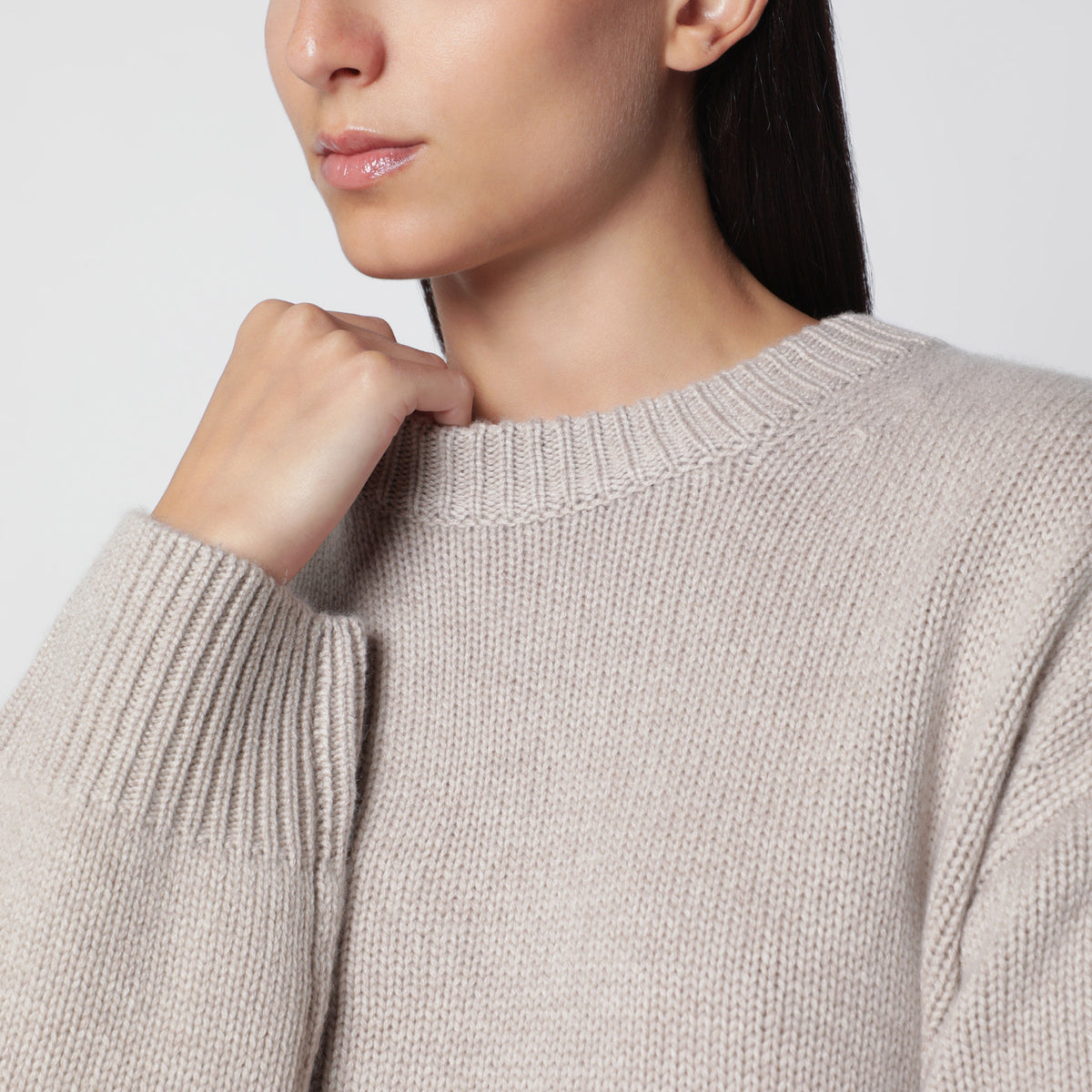 Lisa Yang Noor Crewneck Sweater In Sand Cashmere Women LISA YANG
