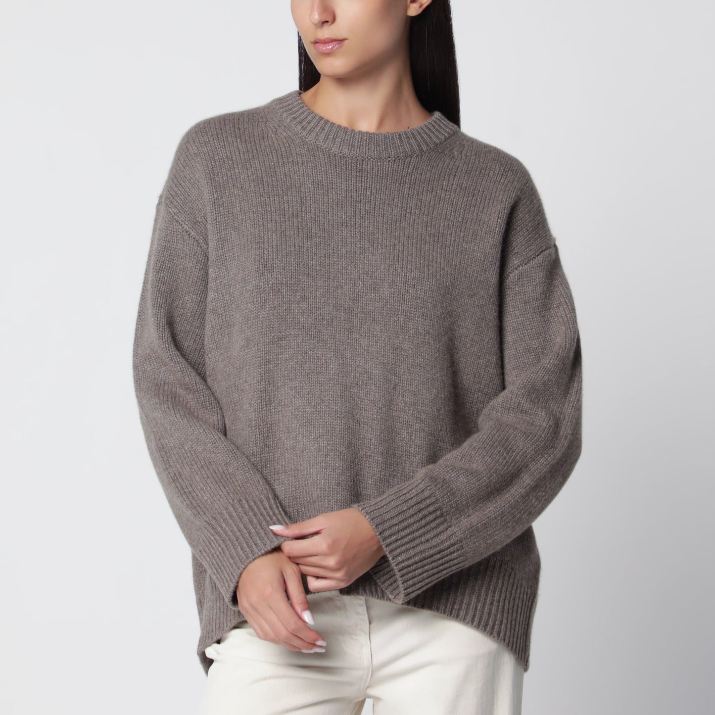 Lisa Yang Noor Crew-Neck Cashmere Sweater In Truffle Women LISA YANG