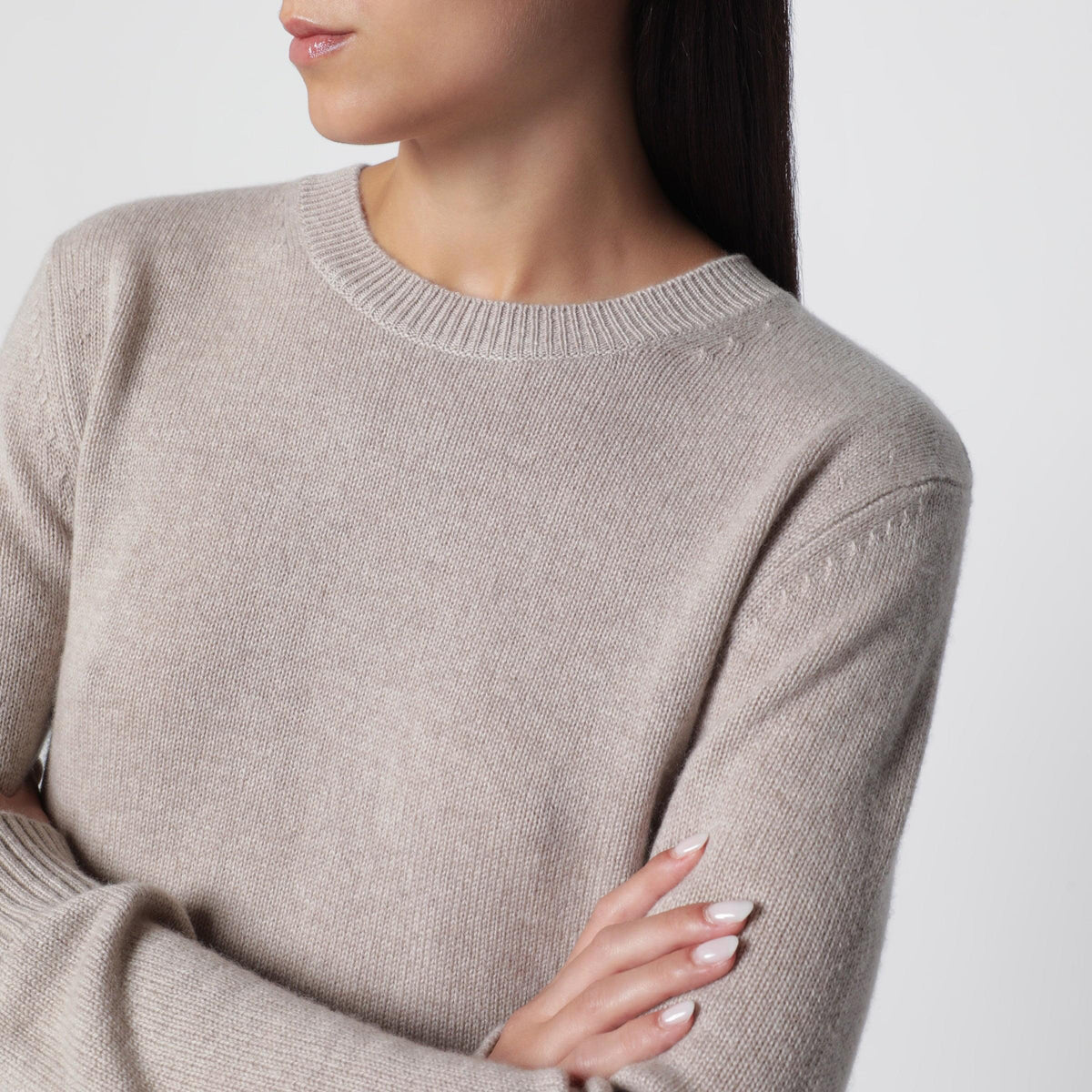 Lisa Yang Mable Crewneck Sweater In Sand Cashmere Women LISA YANG