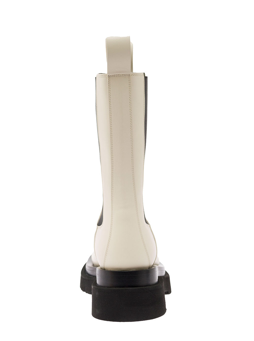 Bottega Veneta Women 'Bv Lug' White Boots With Contrasting Multi-Layered Sole In Leather Woman BOTTEGA VENETA