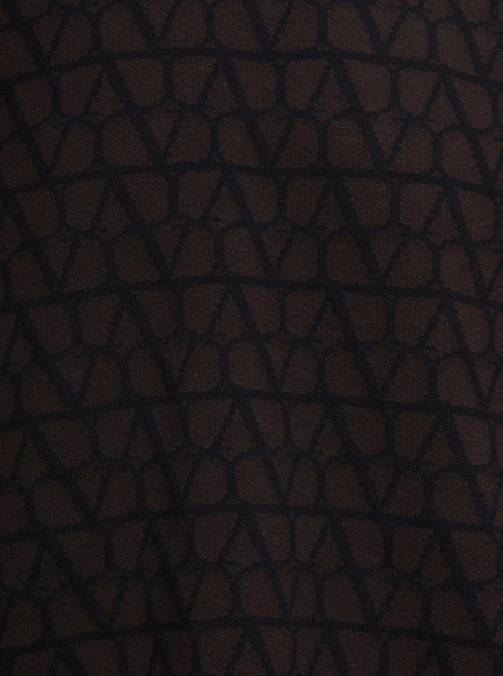 Valentino Men Brown Sweater With 'Toile Iconographe' Allover Print In Virgin Wool Man