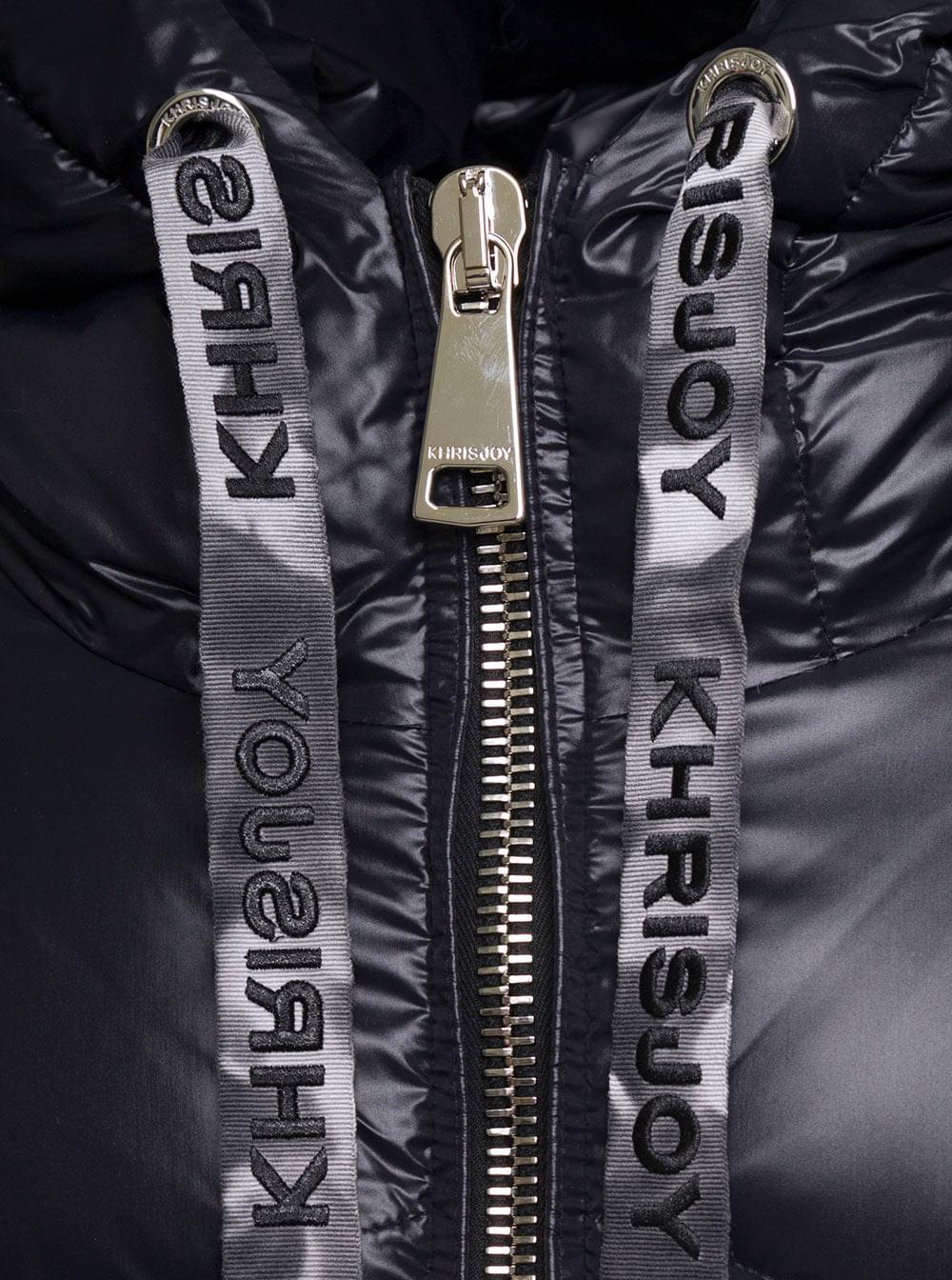Khrisjoy Women Black 'Puff Khris Iconic' Oversized Down Jacket With Hood In Polyester Woman KHRISJOY