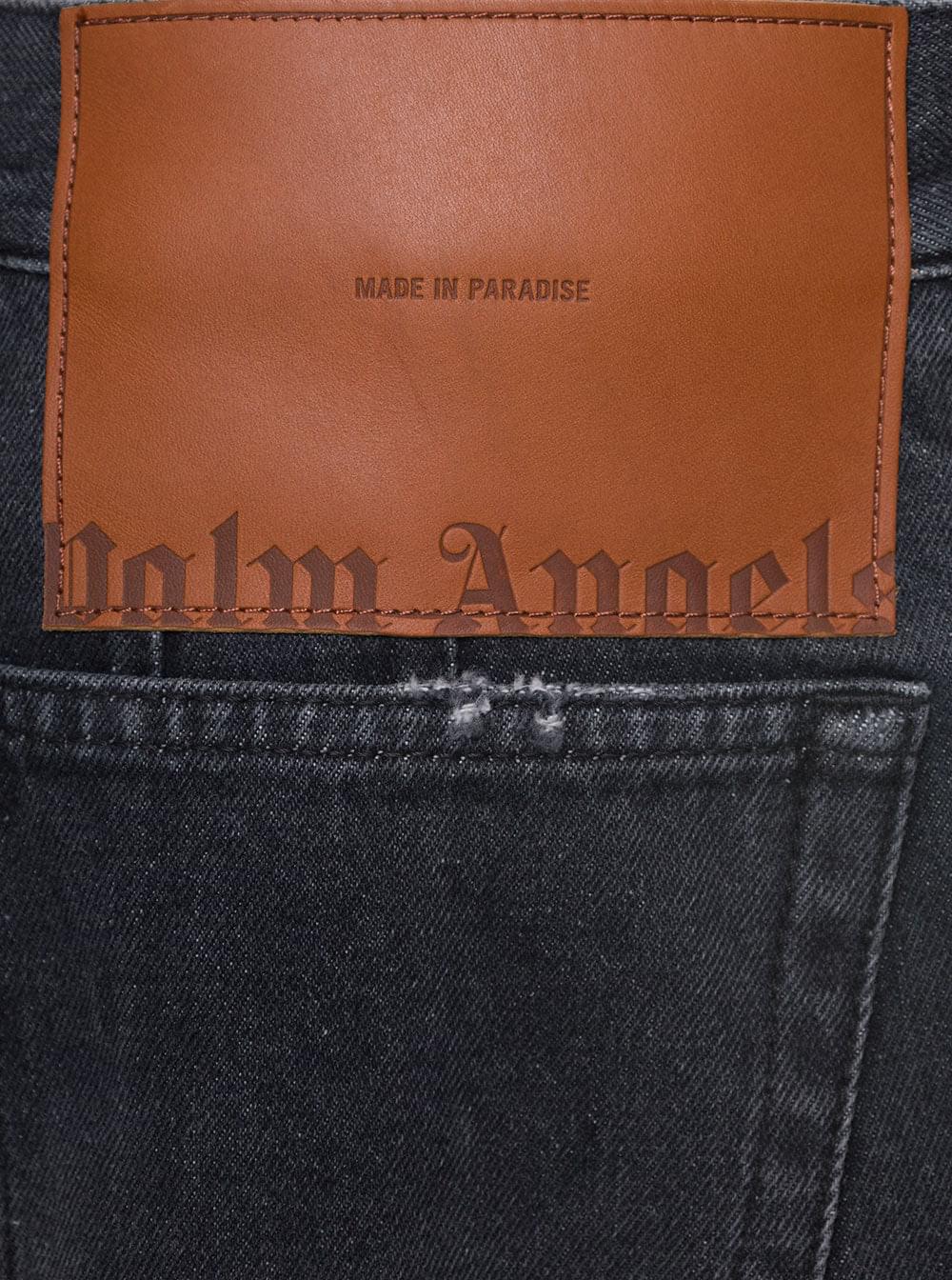 Palm Angels Women Bw Wide Denim Parachute PALM ANGELS