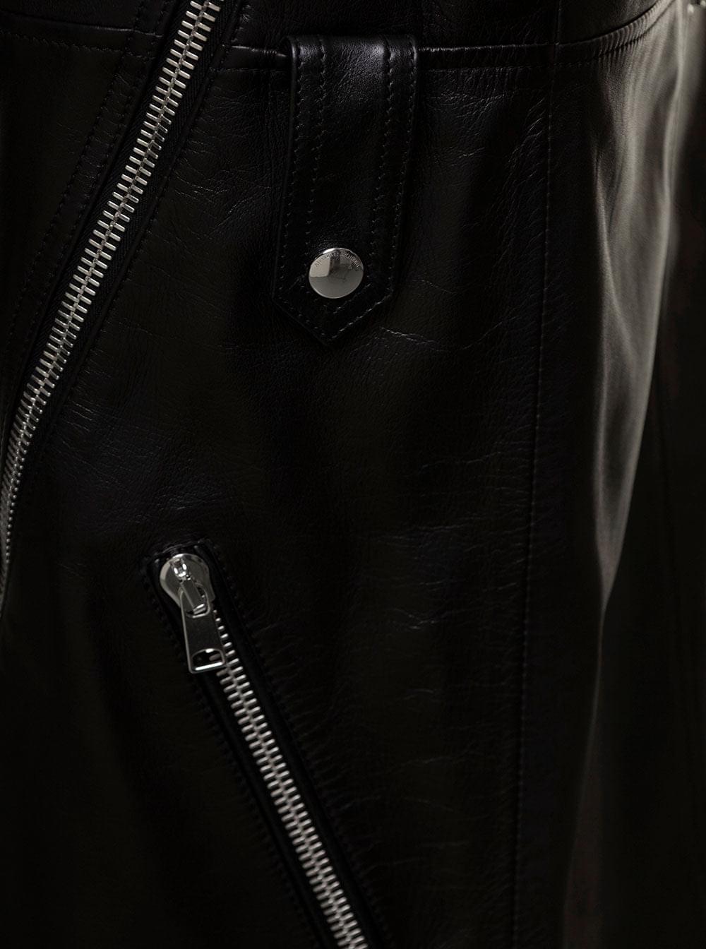 Alexander Mcqueen Women Long Black Skirt With Zip Embellishment In Smooth Leather Woman ALEXANDER MCQUEEN
