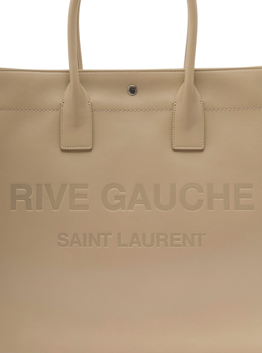 Saint Laurent Men Rive Gauche Large Tote Bag In Beige Leather Man SAINT LAURENT