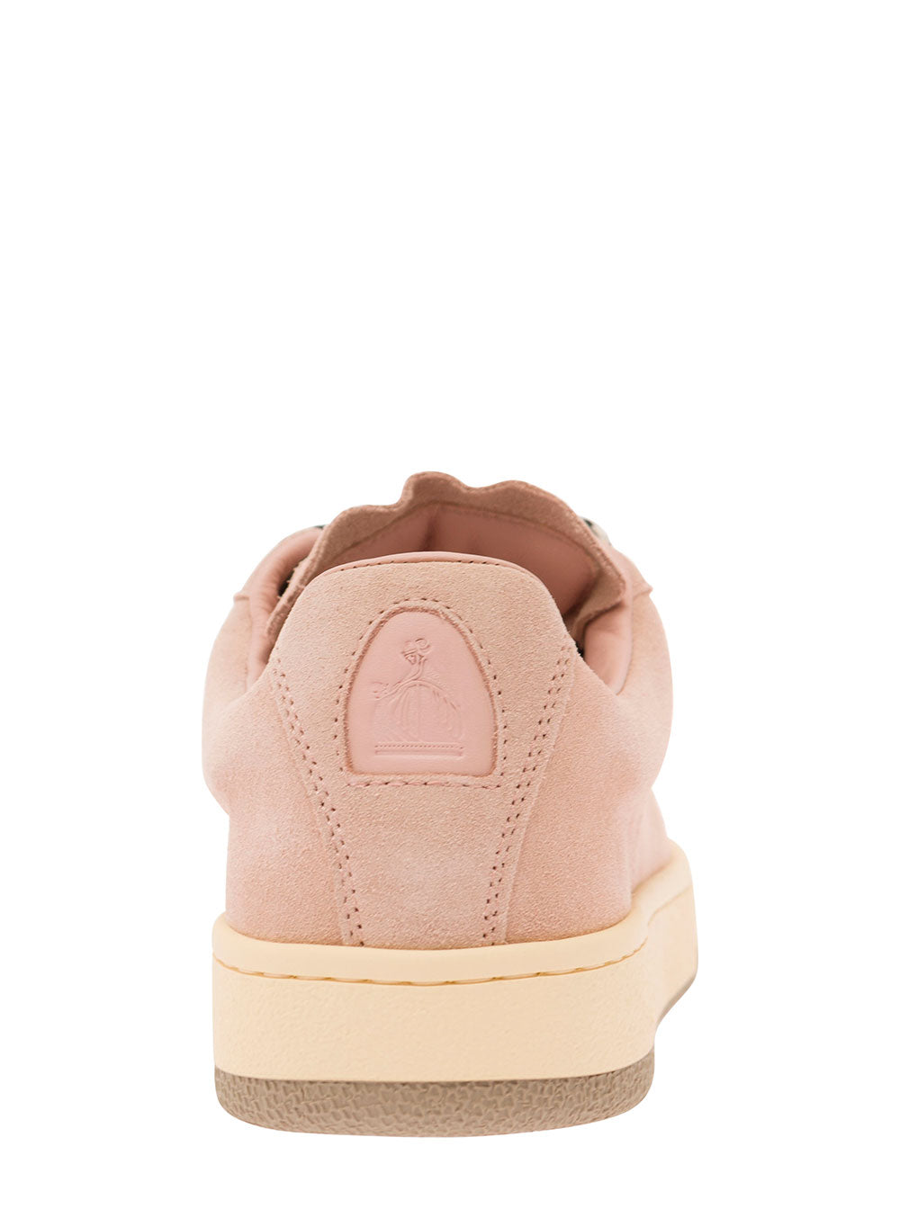 Lanvin Women 'Lite Curb' Pink Low Top Sneakers With Oversized Multicolor Laces In Suede Woman LANVIN