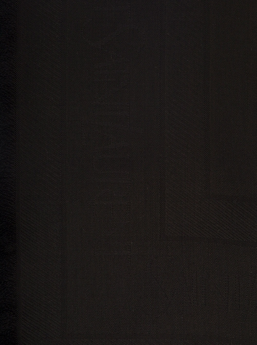 Saint Laurent Men Black Scarf With Jacquard Logo And Fringed Hem In Wool And Silk Man SAINT LAURENT