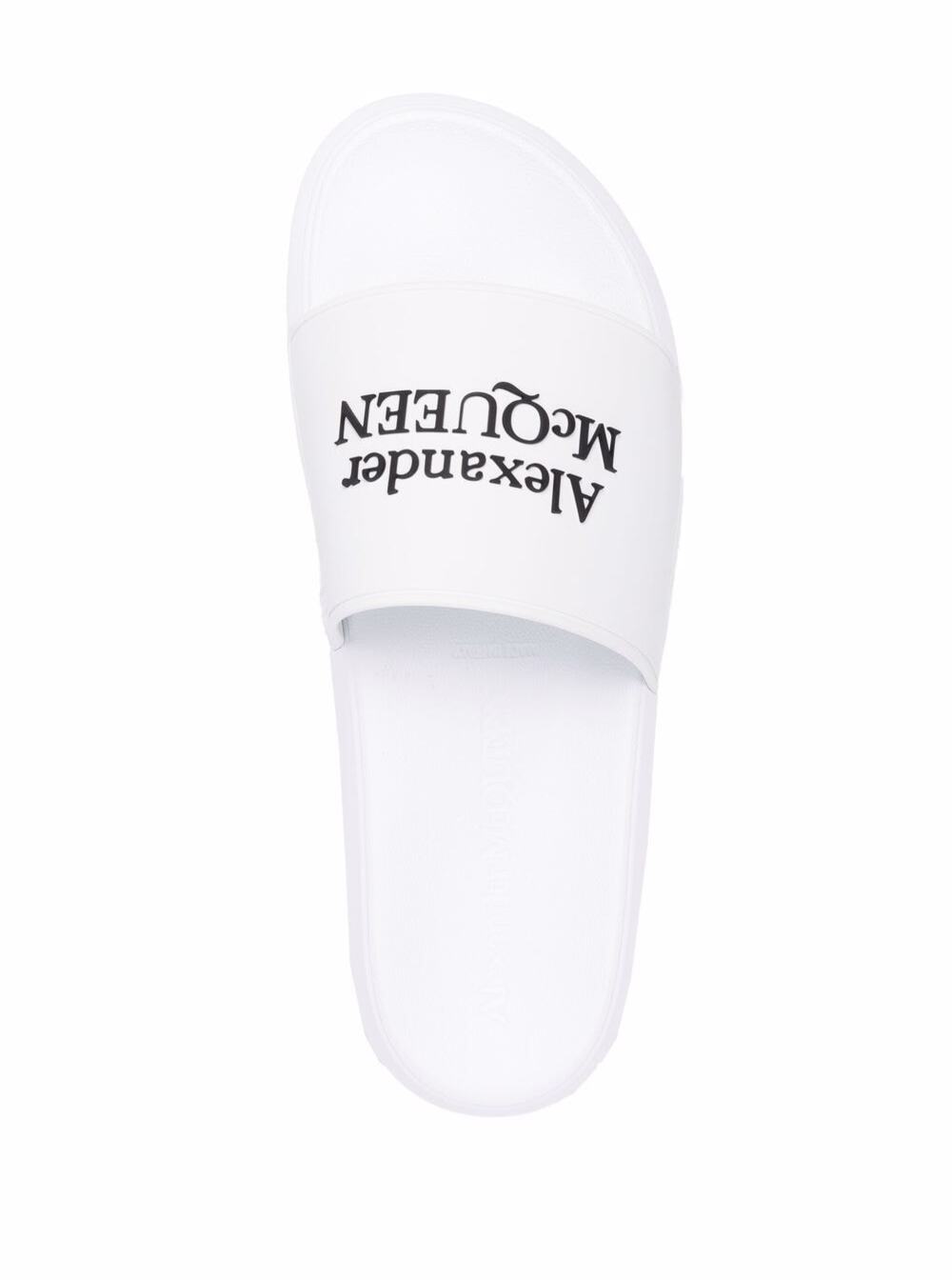 Alexander Mcqueen Men White Logo Pool Slides In Rubber ALEXANDER MCQUEEN