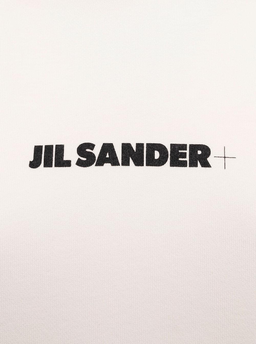 Jil Sander Women Jil Sander Woman's White Cotton Hoodie With Logo Print JIL SANDER