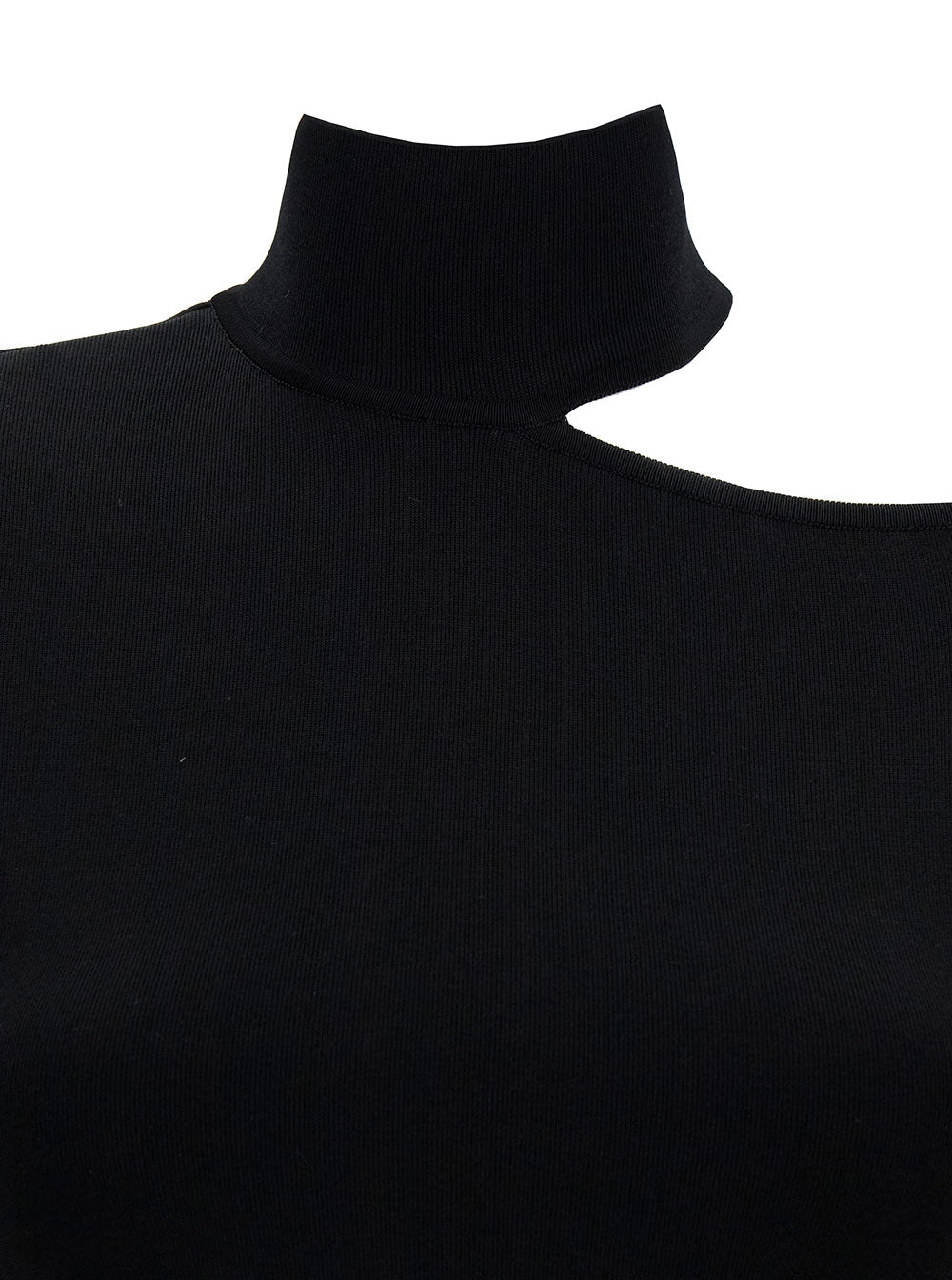 Ferragamo Women Midi Black Dress With Cut-Out And Long Sleeve In Viscose Blend Woman FERRAGAMO