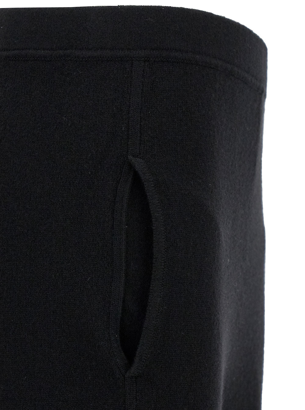 Saint Laurent Women Black High-Waisted Leggings With Pockets In Cashmere Woman SAINT LAURENT