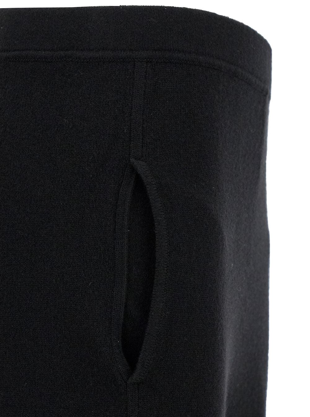Saint Laurent Women Black High-Waisted Leggings With Pockets In Cashmere Woman SAINT LAURENT