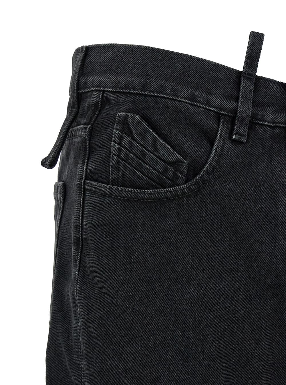 The Attico Women Midi Black Skirt With Maxi Cut-Out In Denim Woman THE ATTICO
