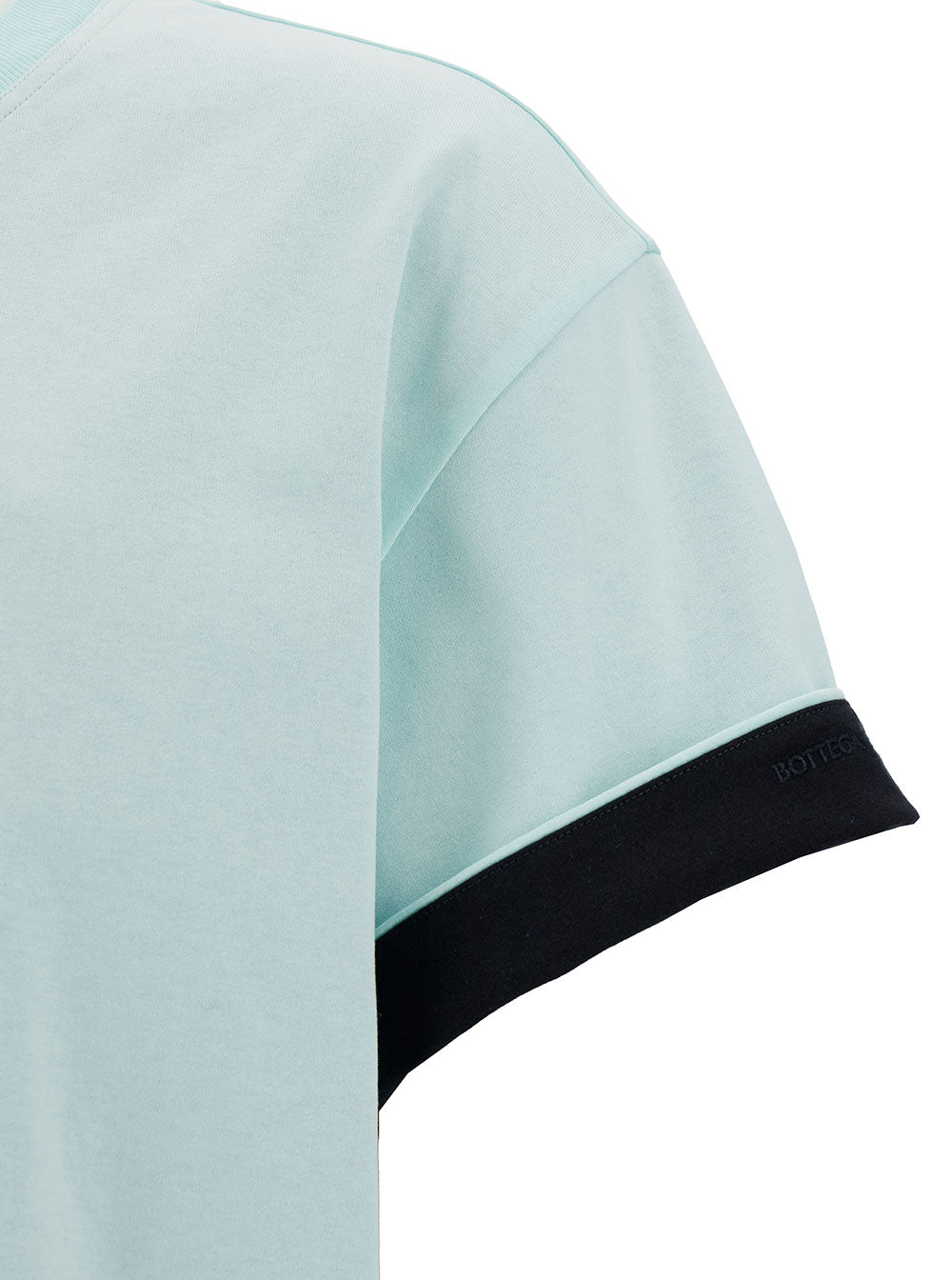 Bottega Veneta Men Light Blue Double Layer T-Shirt In Cotton Man BOTTEGA VENETA