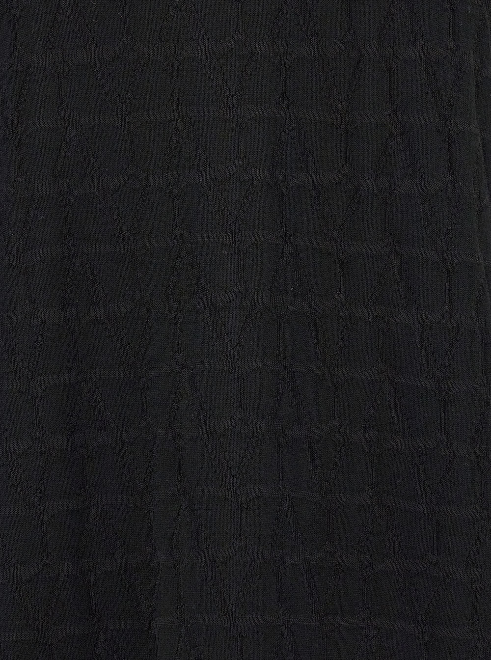 Valentino Men Black Crewneck Sweater With Tonal Vlogo Print In Wool Blend Man VALENTINO