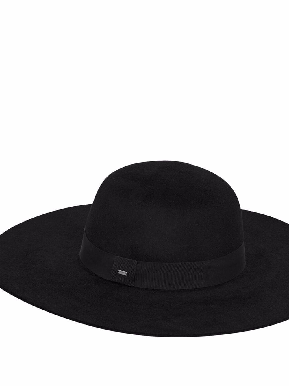 Saint Laurent Women Asymmetrical Hat With Gros Grain Ribbon Detail SAINT LAURENT