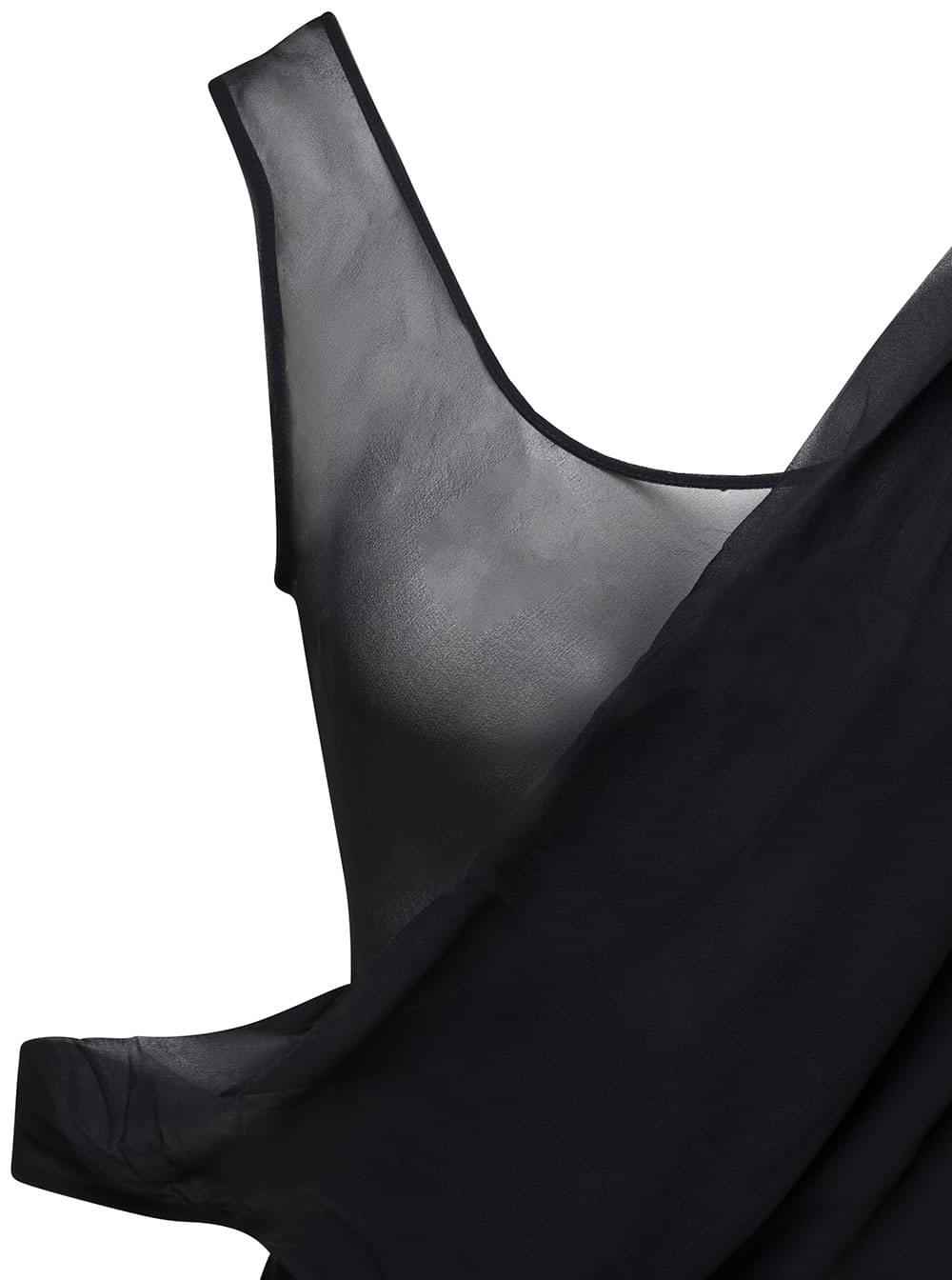Christopher Esber Women Long Black Relaxed Dress With Draped Neckline In Silk Woman CHRISTOPHER ESBER