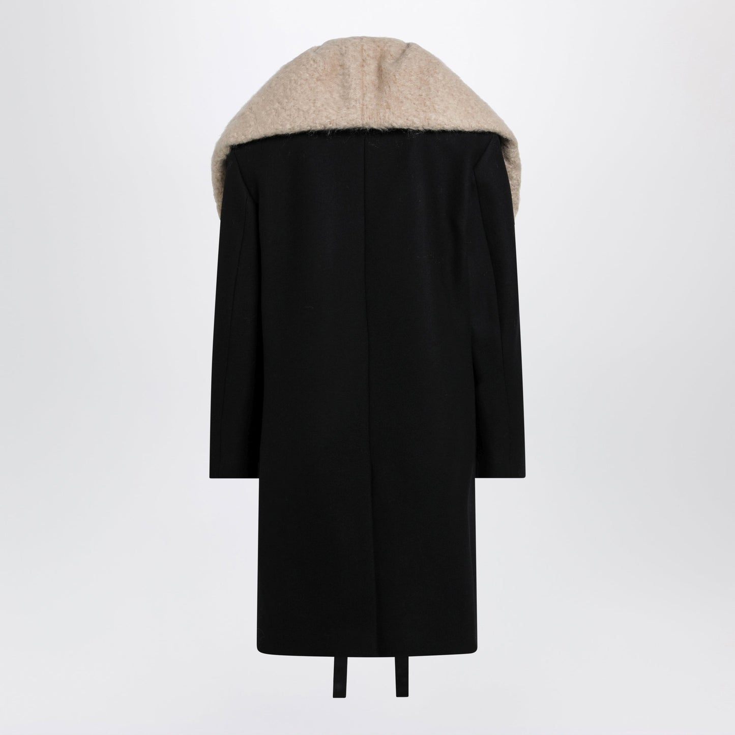 Dries Van Noten Black Coat With Removable Neckline Men DRIES VAN NOTEN