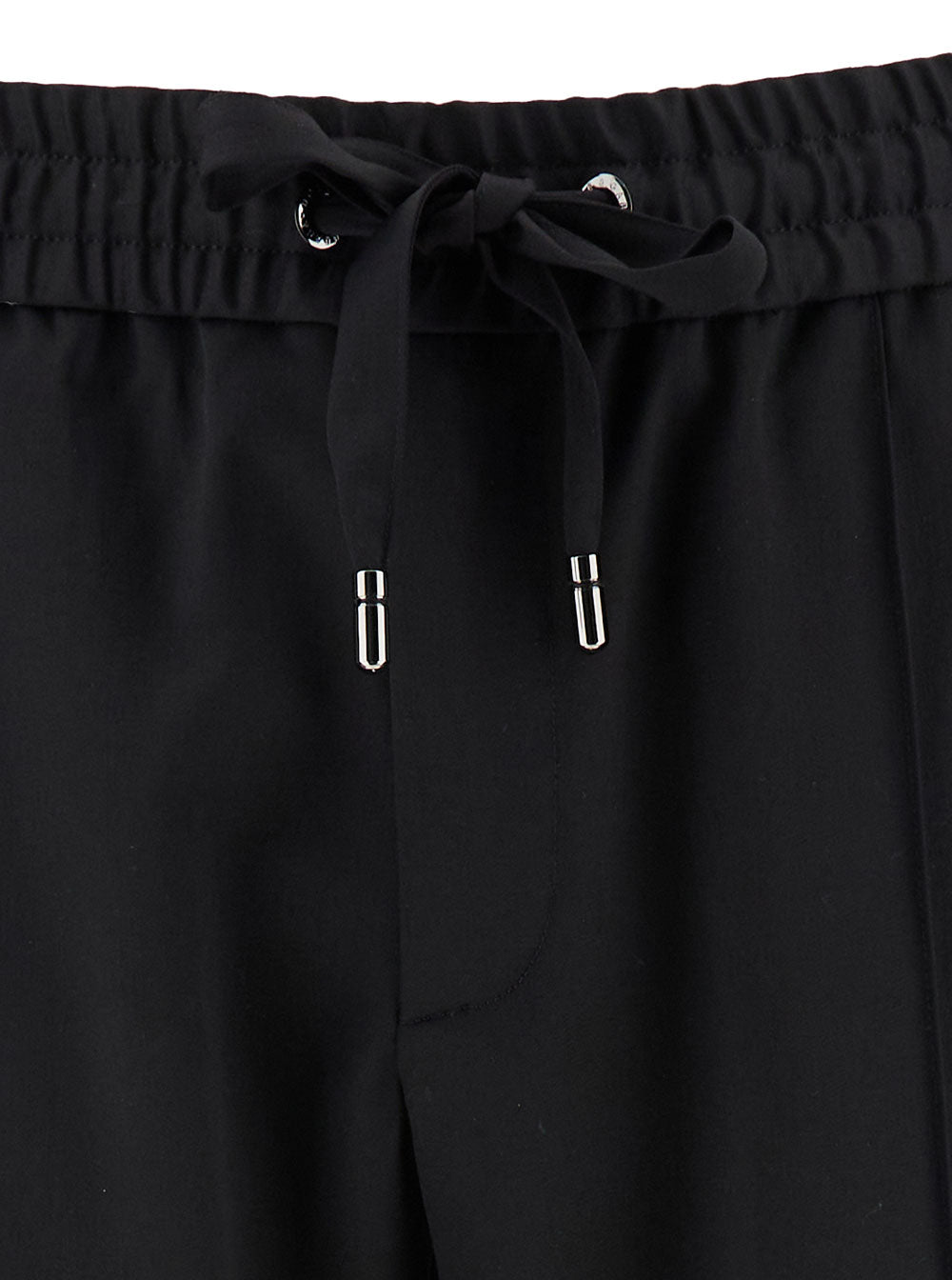 Dolce & Gabbana Men Black Sweatpants With Drawstring In Wool Blend Man