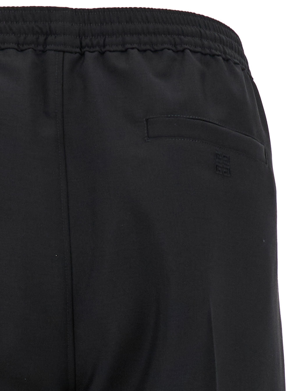 Givenchy Men Black Jogger Pants With Elastic Waistband In Wool And Mohair Man GIVENCHY