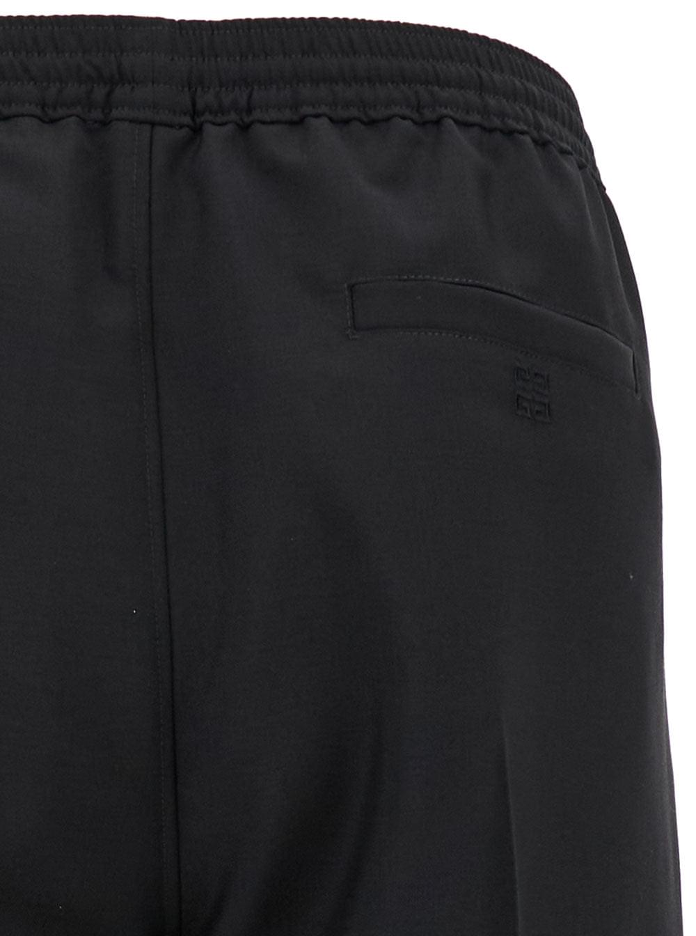 Givenchy Men Black Jogger Pants With Elastic Waistband In Wool And Mohair Man GIVENCHY