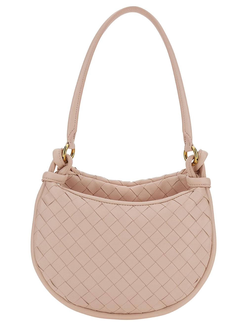 Bottega Veneta Women 'Small Gemelli' Pink Shoulder Bag With Intrecciato Motif In Leather Woman BOTTEGA VENETA