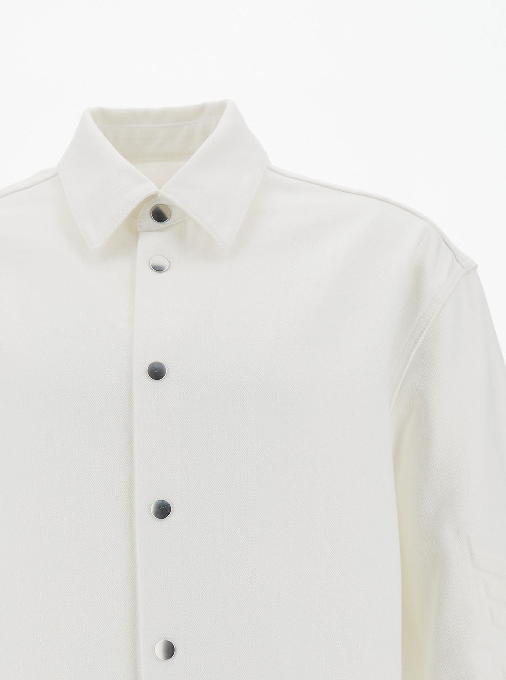 Jil Sander Men White Shirt With Embossed Logo In Denim Man JIL SANDER