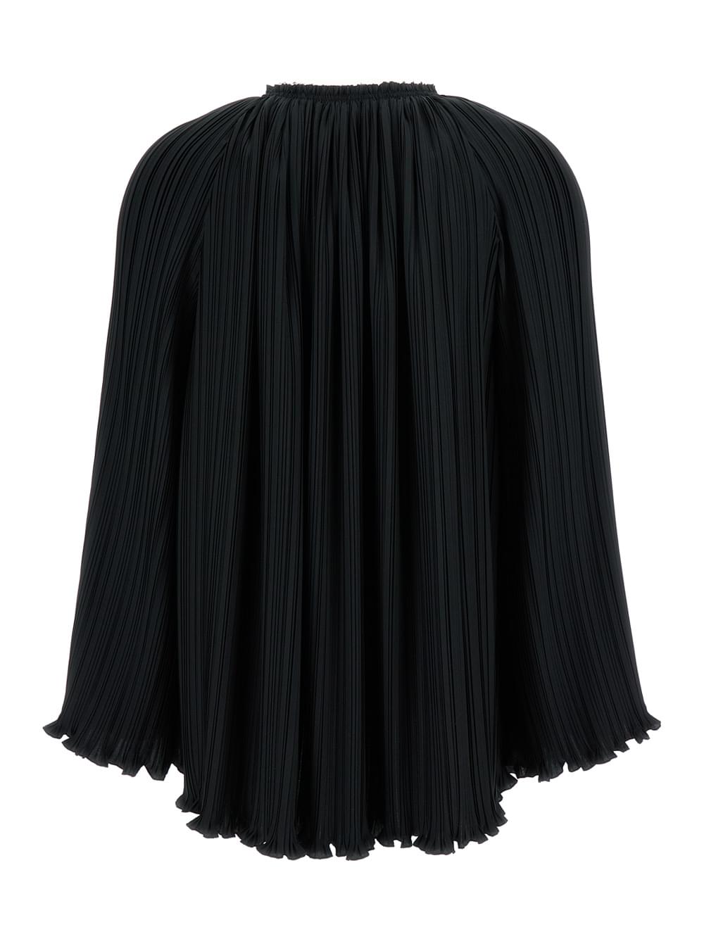 Lanvin Women Long Sleeve Pleated Blouse Open Neck LANVIN