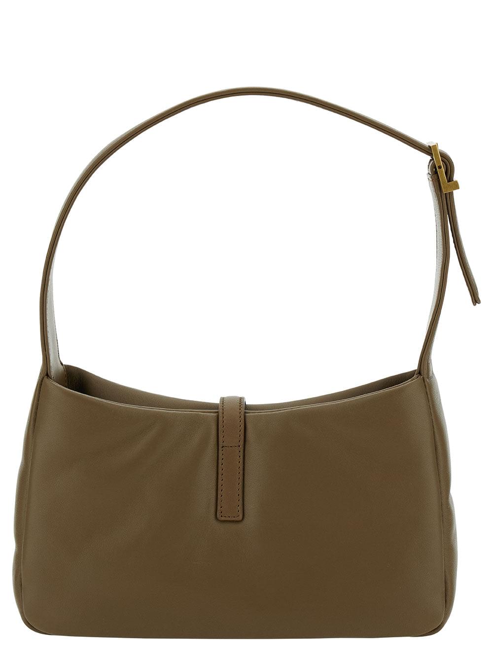 Saint Laurent Women 'Le 5 À 7 Padded' Beige Shoulder Bag With Logo Detail In Padded Leather Woman SAINT LAURENT