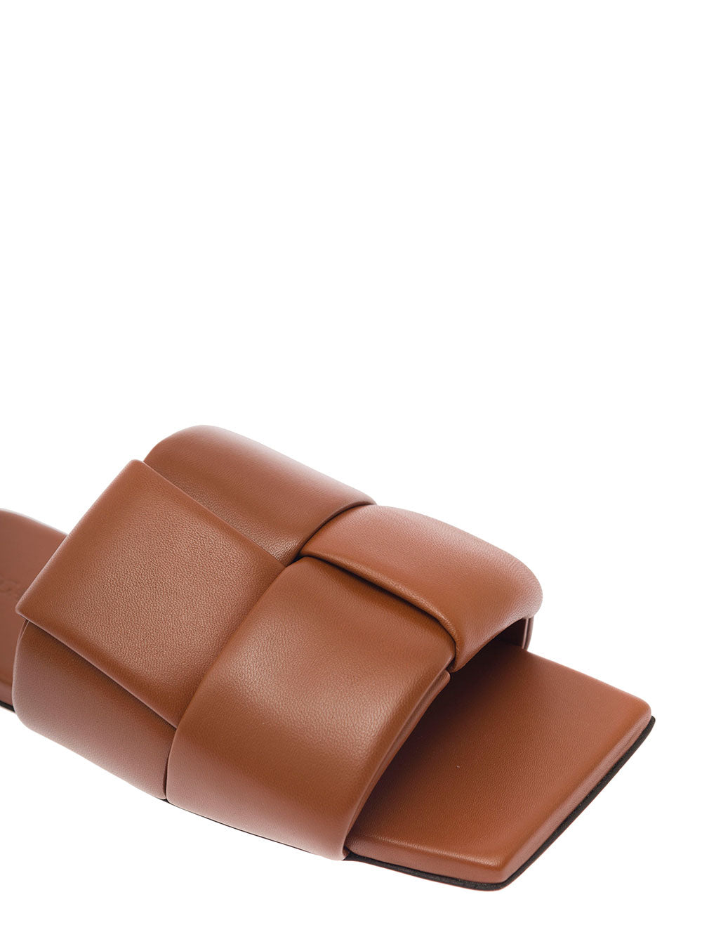 Bottega Veneta Women Brown Flat Mules With Padded Intreccio Band In Leather Woman BOTTEGA VENETA