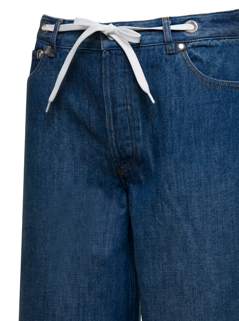A.P.C. Women Blue Wide Leg Jeans In Denim Woman A.P.C.